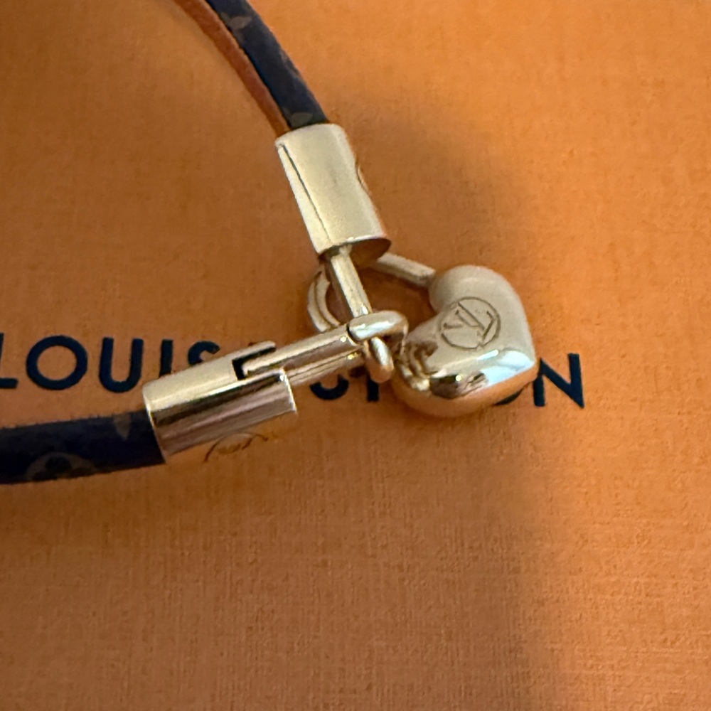 Louis Vuitton Crazy In Lock Charm Bracelet with Gold Heart Lock - Picture 5 of 6